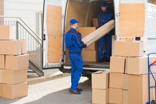 Boxes and furniture prepared for a local apartment relocation