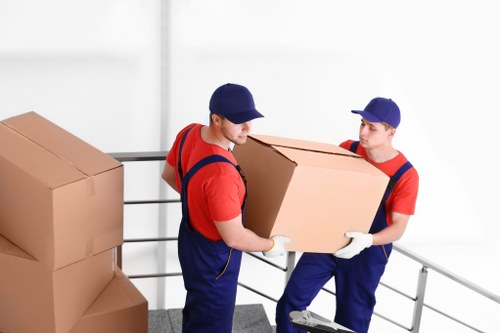 Removal van and moving boxes for a house move in Hounslow