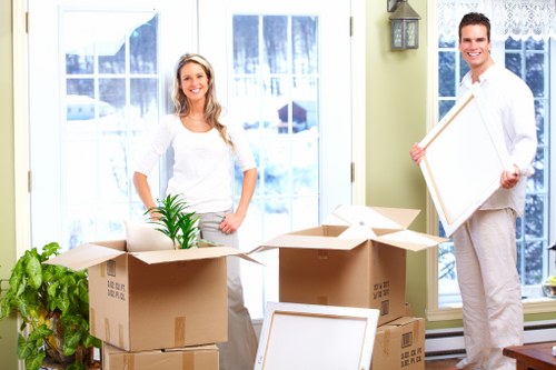 Office moving day with careful loading and access planning